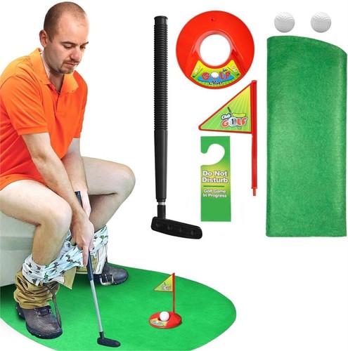 Toilet golf game set funny - toilet,