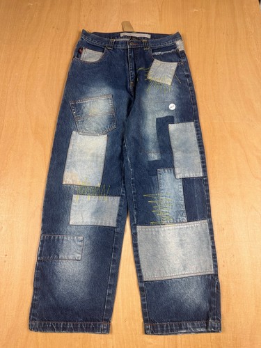 Blue patchwork jeans