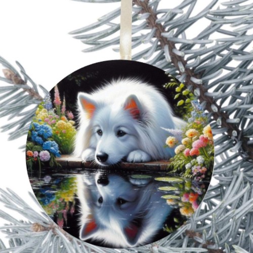 Samoyed dog hanging bauble - samoyed,