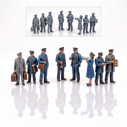Station staff railway figures - staff,