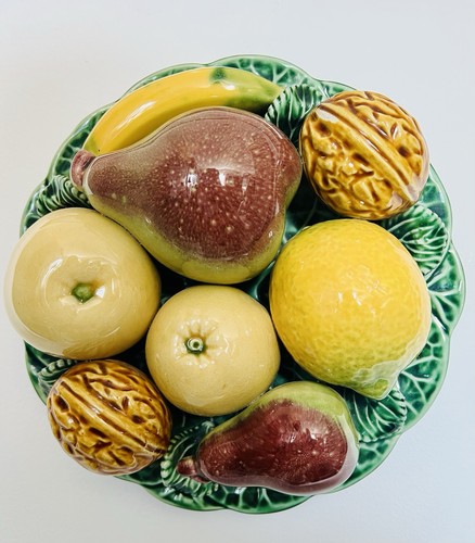 Vintage majolica fruit - &, nut