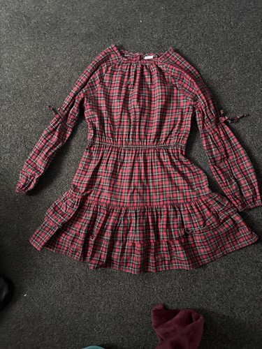 Girls tartan next dress long - girls,