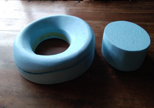 Styrofoam hat brim block hand - styrofoam,