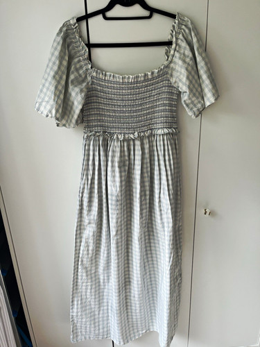 Ganni blue white gingham - ganni, blue/white