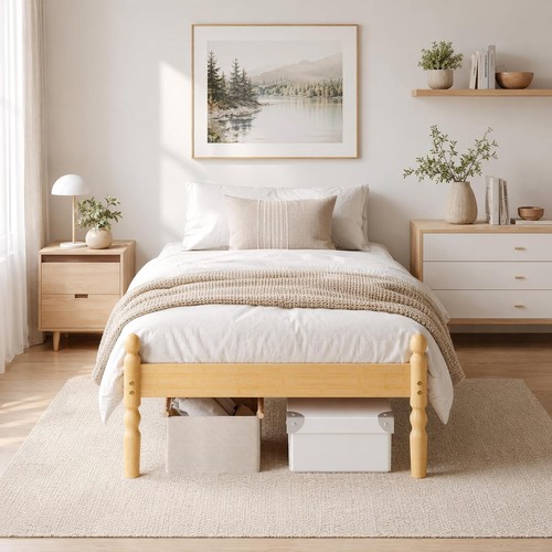 Noise free bamboo bed frame - bamboo,