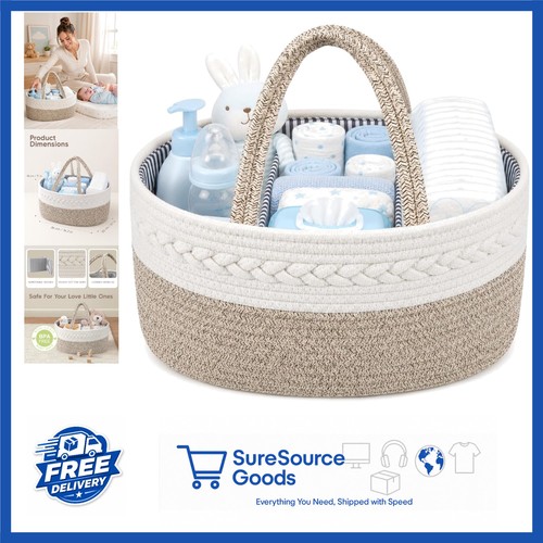 Cotton rope nappy caddy - rope,