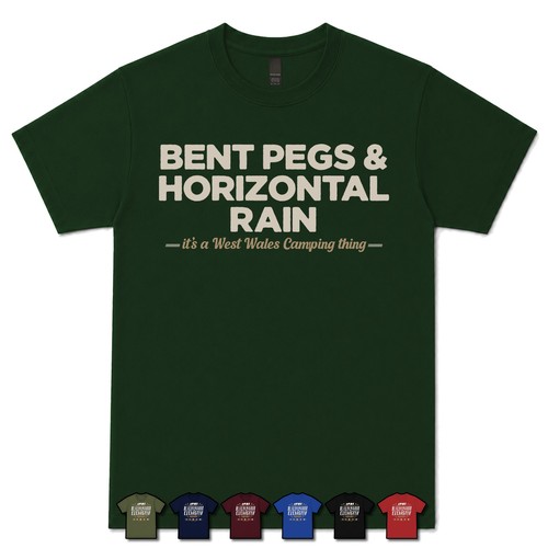 Bent pegs horizontal - horizontal, rain