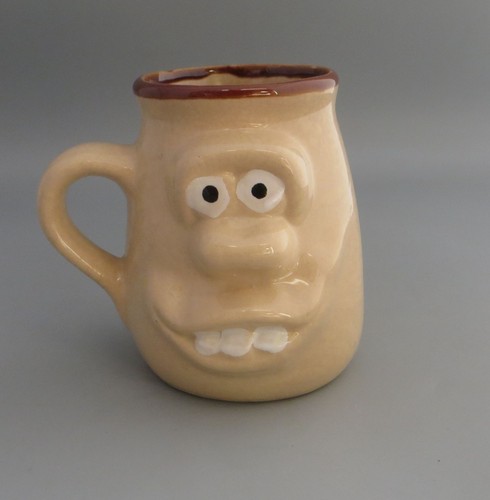 Vintage ugly mug pottery face - mug,