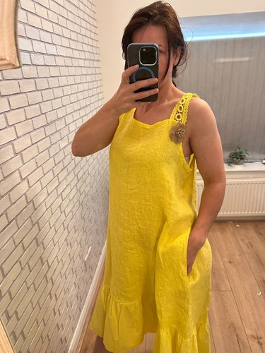 Italian 100 linen - linen, yellow