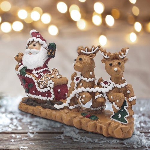 Gingerbread santa sleigh with - sleigh,
