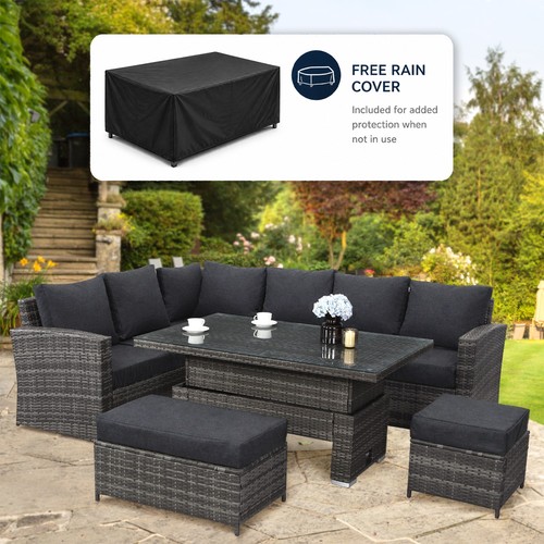 Corner rattan garden furniture - rattan,