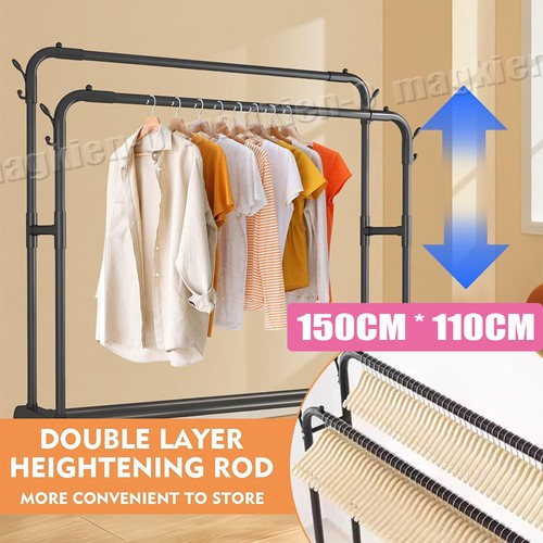 Double clothing rail metal - double,
