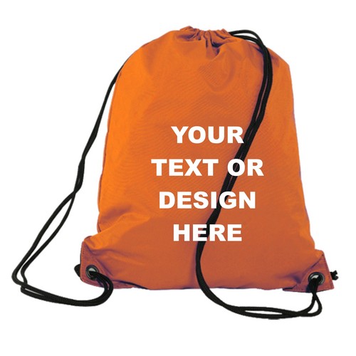 Personalised orange drawstring - personalised,