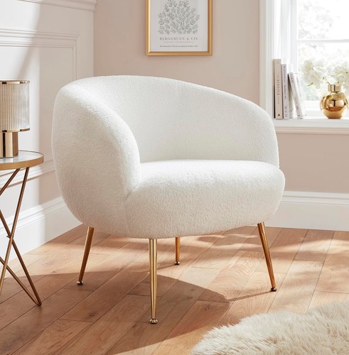 Ada accent chair cream - accent, teddy