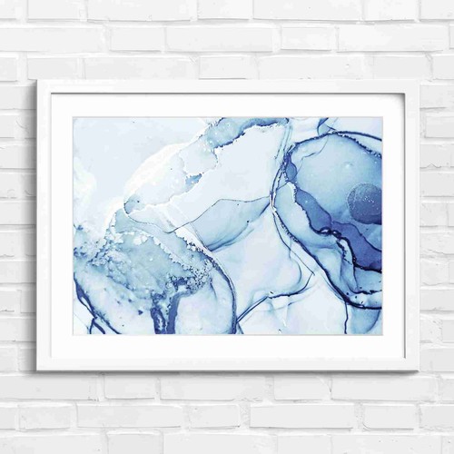 Blue abstract fluid - blue,