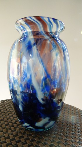 Hand blown art glass vase
