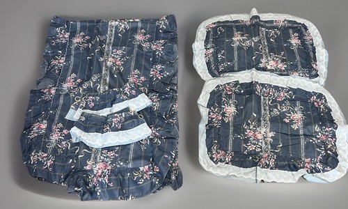 Vtg cottagecore blue floral - vtg,