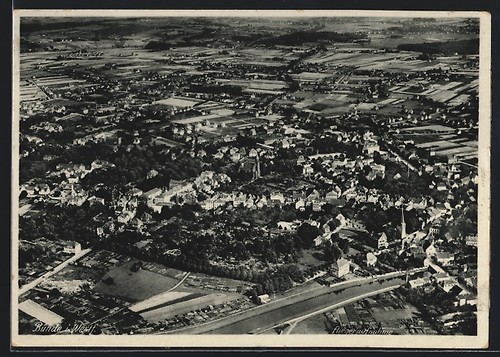 Bünde panoramic view - bünde, w.,