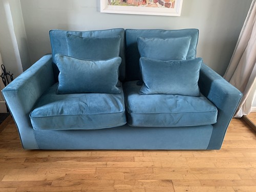 Velvet teal sofa - teal, 2