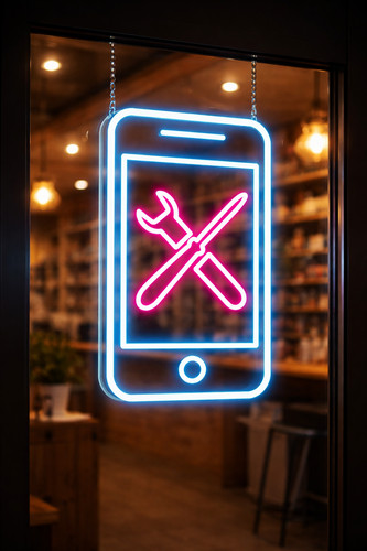 Neon light sign board mobile - light,