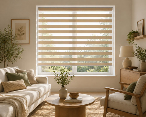 Sand brown zebra window - brown, roller