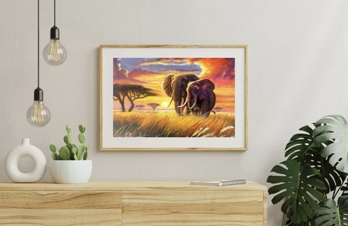 Elephant giclée art print - art, a4