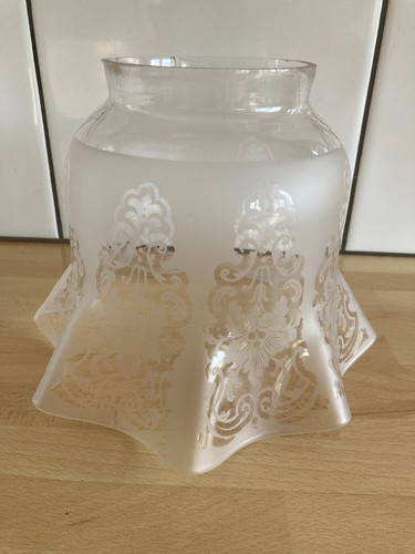 Vintage victorian etched - etched, glass