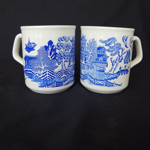 Blue willow pattern mugs - willow,