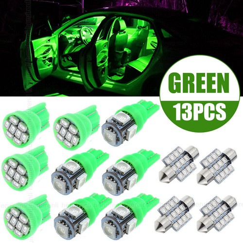 13x green car led lights - green,
