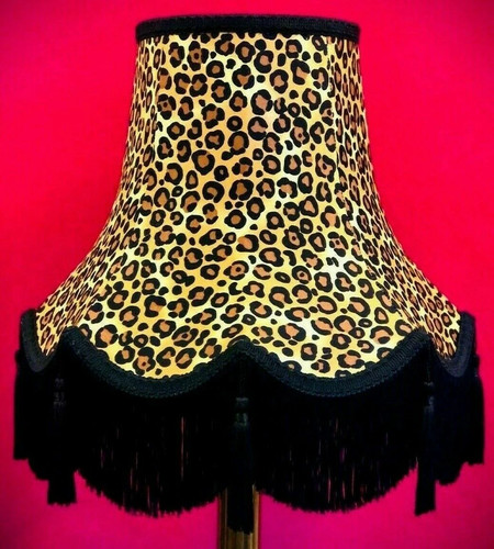 Leopard print table - , lampshades