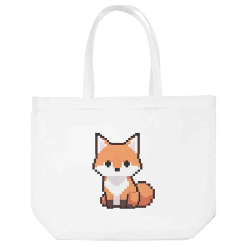 Pixel style red fox shopping - fox',