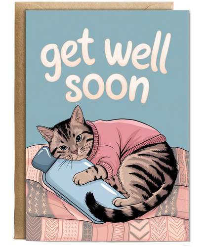 Get well soon cat with - soon,