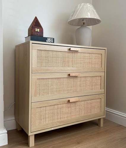 Rustic chest drawers rattan - rustic,