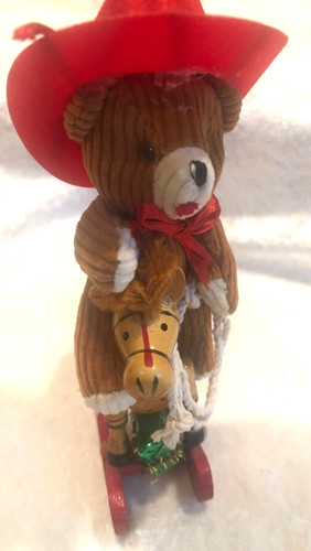 Large cowboy teddy bear riding - bear,