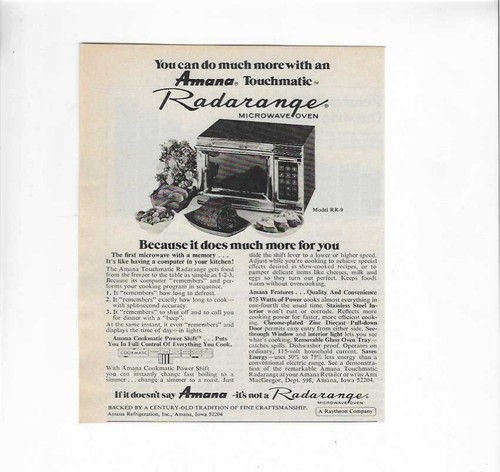 1977 amana touchmatic - 1977,