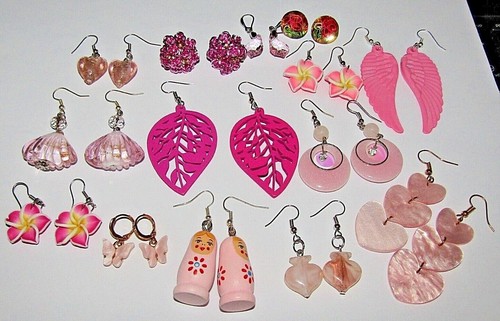 Huge choice pink earrings - choice, of