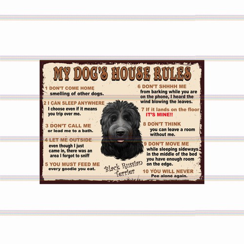 Dog house rules metal - dog’s,