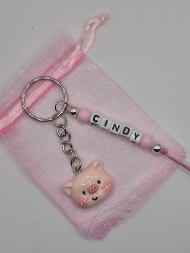Personalised pig keyring - pig,