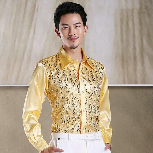 Men shiny silk - men's, sequin