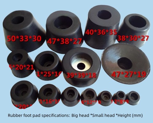 Black round rubber - round, feet