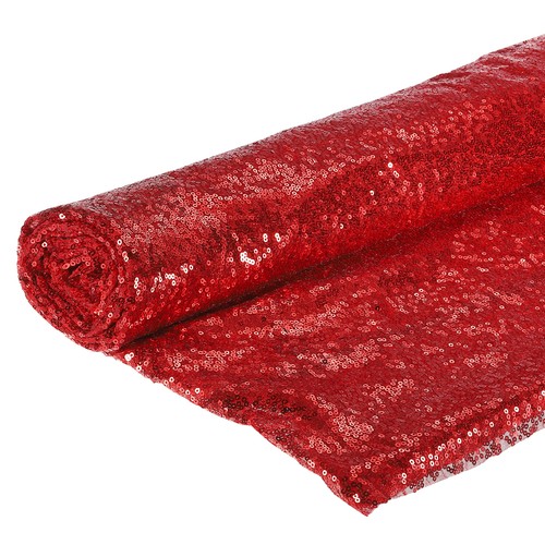 Yard red sequin fabric - red,