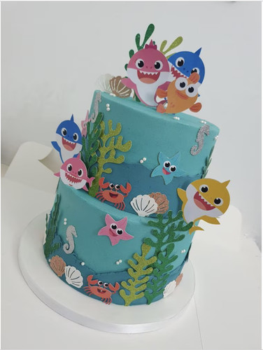 Baby shark themed cake - themed,