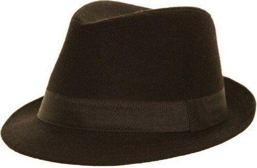 Wool felt trilby hat - wool, black