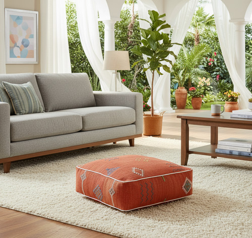 Sabra silk pouf - sabra, cover
