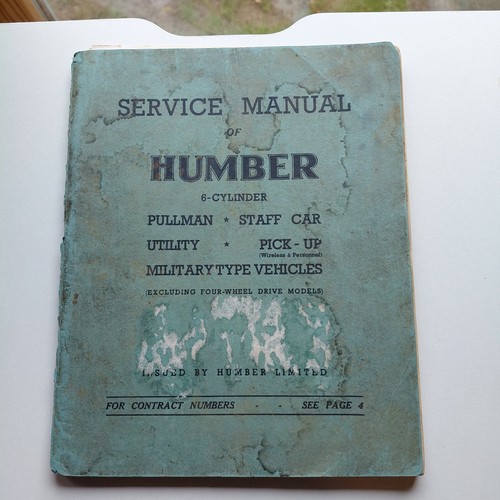 Rare 1940 humber cyl service - rare,