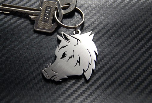 Wild boar keyring keychain key - keyring,