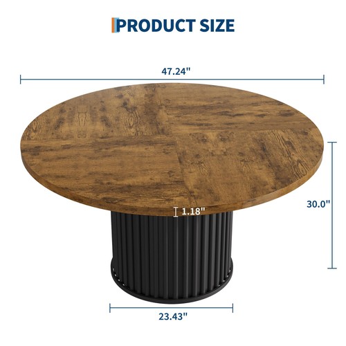 Modern round dining table - 47",