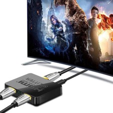 HDMI to Dual Twin HDMI 2 Way Splitter Adapter Cable Lead Signal Amplifier 4K 3 1