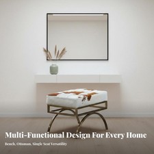 Square Cowhide Pouf Minimalist