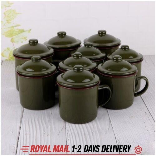 Army green enamel - green, with